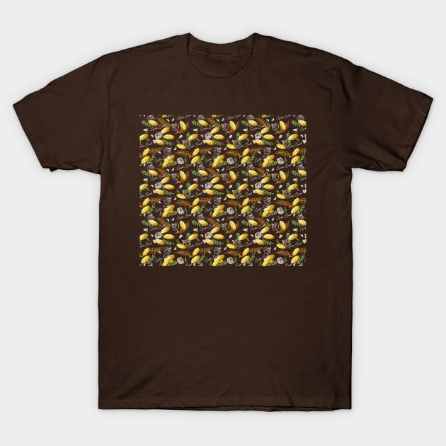 Garlic Bread Illustration Pattern V2 T-Shirt by FlinArt